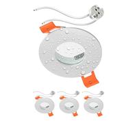 ledscom.de 4x cadre d'encastrement pour plafond de salle de bain ERID, pièce humide, salle de bain, IP44, rond, blanc mat, douille GU5.3 incluse