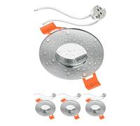 ledscom.de 4x cadre d'encastrement pour plafond de salle de bain ERID, pièce humide, salle de bain, IP44, rond, aluminium mat, douille GU5.3 incluse