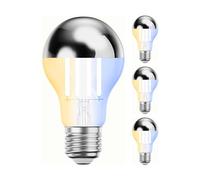 ledscom.de 4x E27 ampoules LED, A60, blanc chaud - blanc froid (2700-7000 K), 4,8 W, 486lm, Smart Home, WLAN, Alexa, miroir de tête (argent)