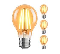 ledscom.de 4x E27 ampoules LED, A60, extra blanc chaud (2400 K), 7 W, 778lm, variateur à 3 niveaux, doré