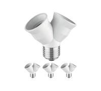 ledscom.de 4x E27 culot, adaptateur splitter double, blanc