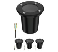 ledscom.de 4x lampes encastrées dans le sol BOLI pour l'extérieur, IP67, noir, rond, 108mm Ø, 1x GU10 max. 15W