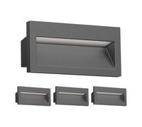 ledscom.de 4x LED encastrés muraux NOLA, downlight pour l'extérieur, IP54, anthracite mat, 140 x 70mm, blanc froid