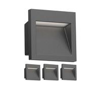 ledscom.de 4x LED encastrés muraux NOLA, downlight pour l'extérieur, IP54, anthracite mat, 90 x 90mm, blanc froid