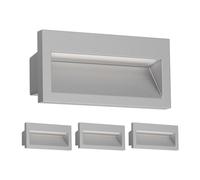 ledscom.de 4x LED encastrés muraux NOLA, downlight pour l'extérieur, IP54, gris mat, 140 x 70mm, blanc chaud