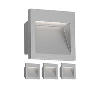 ledscom.de 4x LED encastrés muraux NOLA, downlight pour l'extérieur, IP54, gris mat, 90 x 90mm, blanc chaud