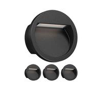 ledscom.de 4x LED encastrés muraux NOLA, downlight pour l'extérieur, IP54, noir mat, 105mm Ø, blanc chaud