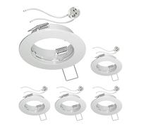 ledscom.de 5 cadres d'encastrement au plafond FERE, rond, blanc brillant (LED/Halogène/MR16/50mm) in ouille GU5.3