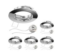 ledscom.de 5 cadres d'encastrement au plafond FERE, rond, chrome brillant (GU10/MR16/GU5,3/50mm) in ouille GU10