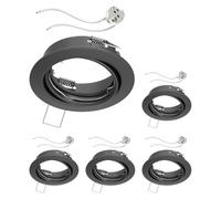 ledscom.de 5 cadres d'encastrement pour plafond FERE, anthracite mat, orientables (LED/halogène/MR16/50 mm), avec douille GU5.3