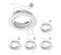 ledscom.de 5 pièces cadre d'encastrement pour plafond FERE cadre d'encastrement blanc mat pivotant (LED/Halogène/MR16/50mm) in ouille GU5.3