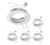 ledscom.de 5 pièces cadre d'encastrement pour plafond FERE cadre d'encastrement blanc pivotant (LED/Halogène/MR16/50mm) incl. douille GU5.3