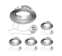ledscom.de 5 pièces cadre d'encastrement pour plafond FERE cadre d'encastrement chromé mat (LED/halogène/GU10/MR16/PAR16/50mm) in ouille GU10