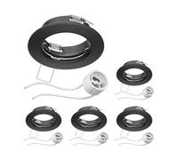 ledscom.de 5 pièces cadre d'encastrement pour plafond FERE cadre d'encastrement noir mat (LED/halogène/GU10/MR16/PAR16/50mm) incl. douille GU10