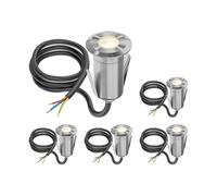 ledscom.de 5 pièces LED encastrées au sol GLOX pour l'extérieur, IP67, aluminium, rond, 35mm Ø, blanc chaud, mat