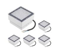 ledscom.de 5 pièces LED pavé encastré de sol CUS pour l'extérieur, IP67, carré, 10 x 10cm, blanc chaud
