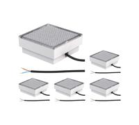 ledscom.de 5 pièces LED pavé encastré de sol CUS pour l'extérieur, IP67, carré, 15 x 15cm, blanc chaud