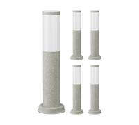 ledscom.de 5 pièces Lumière de chemin/Borne d'éclairage PORU pour l'extérieur, IP44, 40 cm, gris (aspect pierre), 1x E27 max. 40W