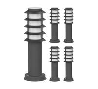 ledscom.de 5 pièces Lumière de chemin/Borne d'éclairage PORU pour l'extérieur, IP44, grille, 39 cm, anthracite, 1x E27 max. 40W