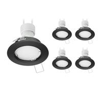 ledscom.de 5 pièces plafonnier encastré FERE cadre d'encastrement noir mat GU10 PAR16 LED 450lm blanc chaud