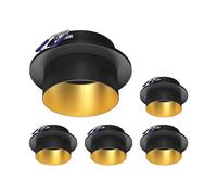 ledscom.de 5x cadre d'encastrement au plafond KRON, rond, noir/or mat