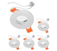 ledscom.de 5x cadre d'encastrement pour plafond de salle de bain ERID, pièce humide, salle de bain, IP44, rond, blanc mat, douille GU5.3 incluse