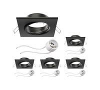 ledscom.de 5x cadre d'encastrement pour plafond RIR cadre d'encastrement noir mat angulaire pivotant (LED/halogène/GU10/MR16/PAR16/50mm) in ouille GU10
