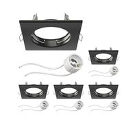 ledscom.de 5x cadre d'encastrement pour plafond RIR cadre d'encastrement noir mat carré (LED/Halogène/GU10/MR16/PAR16/50mm) in ouille GU10