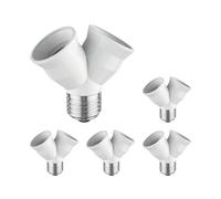 ledscom.de 5x E27 culot, adaptateur splitter double, blanc