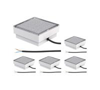 ledscom.de 5x LED encastrés de sol pavé CUS pour l'extérieur, IP67, carré, 15 x 15cm, blanc chaud
