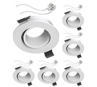 ledscom.de 6 cadres de montage au plafond KUN, rond, pivotant (MR16/PAR16/50mm) douille GU5.3