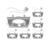 ledscom.de 6 cadres de plafond RIR Cadre d'encastrement chromé mat carré (LED/Halogène/MR16/50mm) incl. douille GU5.3