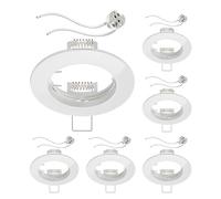ledscom.de 6 cadres d'encastrement au plafond Circ Aluminium Cadre d'encastrement blanc (LED/Halogène/MR16/50mm) incl. douille GU5.3