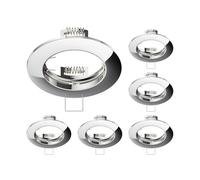 ledscom.de 6 cadres d'encastrement au plafond CIRC, rond, chrome brillant