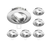 ledscom.de 6 cadres d'encastrement au plafond CIRC, rond, pivotant, aluminium mat
