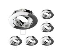 ledscom.de 6 cadres d'encastrement au plafond CIRC, rond, pivotant, chrome brillant