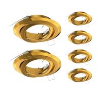 ledscom.de 6 cadres d'encastrement au plafond FABI, rond, pivotant, or brillant