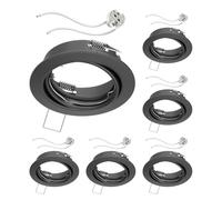ledscom.de 6 cadres d'encastrement au plafond FERE Cadre d'encastrement anthracite mat pivotant (LED/Halogène/MR16/50mm) incl. douille GU5.3