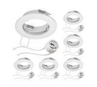ledscom.de 6 cadres d'encastrement au plafond FERE cadre d'encastrement blanc mat (LED/halogène/GU10/MR16/PAR16/50mm) in ouille GU10
