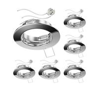 ledscom.de 6 cadres d'encastrement au plafond FERE, rond, chrome brillant (LED/Halogène/MR16/50mm) in ouille GU5.3