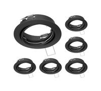 ledscom.de 6 cadres d'encastrement au plafond FERE, rond, pivotant, noir mat