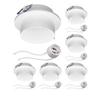 ledscom.de 6 cadres d'encastrement au plafond KRON, rond, blanc mat (GU10/MR16/GU5,3/50mm) incl. douille GU10