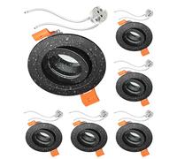 ledscom.de 6 cadres d'encastrement au plafond pour salle de bain ERID, pièce humide, salle de bain, IP44, rond, pivotant, noir mat, douille GU5.3 incluse