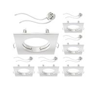 ledscom.de 6 cadres d'encastrement au plafond RIR Cadre d'encastrement blanc mat carré (LED/Halogène/MR16/50mm) in ouille GU5.3