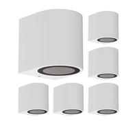 ledscom.de 6 pièces Applique ALSE pour l'extérieur, IP54, Downlight, blanc mat, ronde, 1x GU10 max. 35W