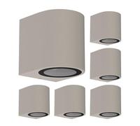 ledscom.de 6 pièces Applique ALSE pour l'extérieur, IP54, Downlight, gris mat, ronde, 1x GU10 max. 35W