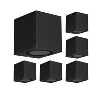 ledscom.de 6 pièces Applique ALSE pour l'extérieur, IP54, Downlight, noir mat, carré, 1x GU10 max. 35W