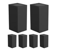 ledscom.de 6 pièces Applique ALSE pour l'extérieur, IP54, Up-/Downlight, noir mat, carré, 2x GU10 max. 35W