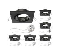 ledscom.de 6 pièces cadre d'encastrement pour plafond RIR cadre d'encastrement noir mat angulaire pivotant (LED/Halogène/GU10/MR16/PAR16/50mm) in ouille GU10