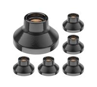 ledscom.de 6 pièces plafonnier/douille de lampe ELEKTRA, porcelaine, noir brillant, 1x E27 max. 300W
